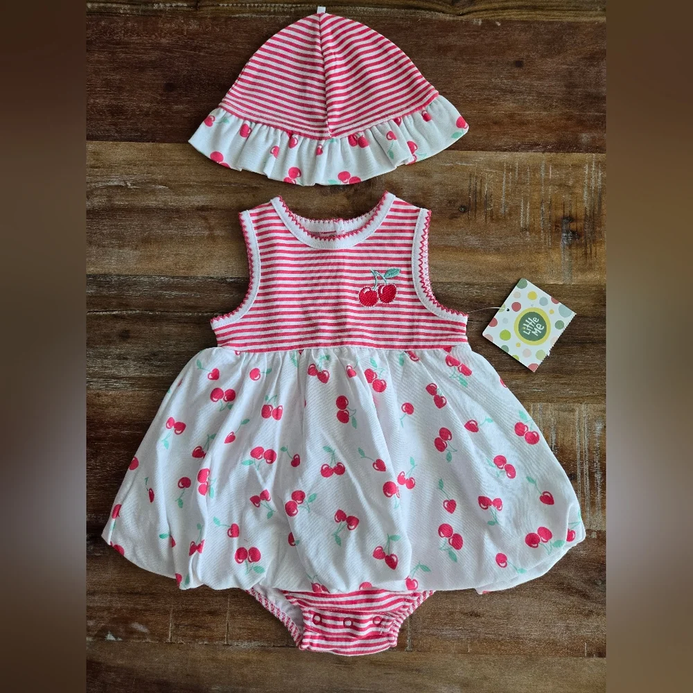 Little Me Dress and Hat Set - Picture 1 of 4